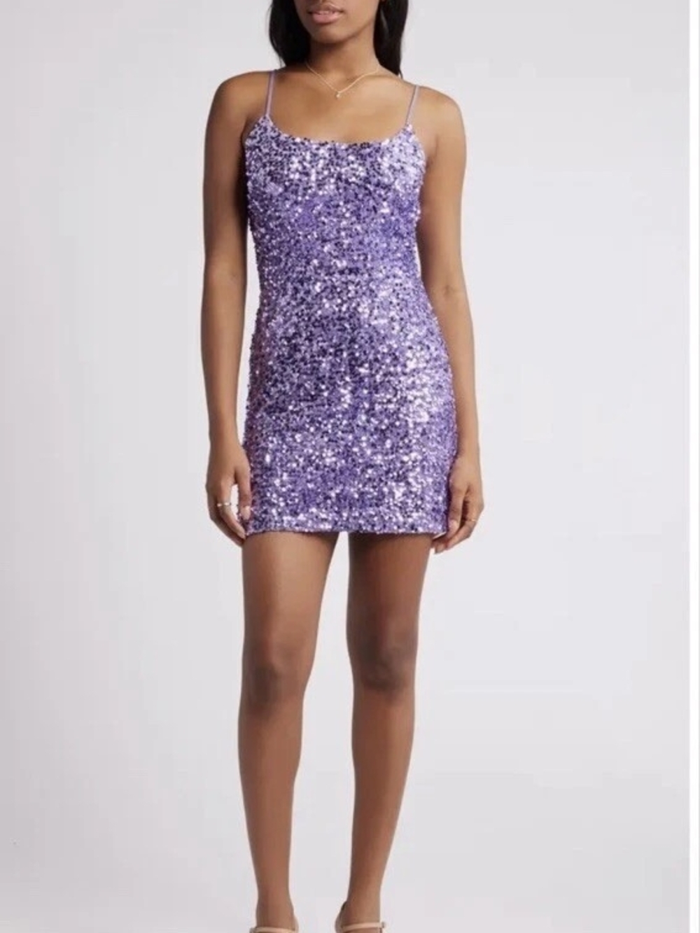THIRTY/THIRTY LA Lilac Iridescent Sequin Bodycon Dress